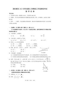 2024浦东新区中考数学二模卷
