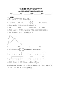 广东省茂名市高州市四校联考2023-2024学年八年级下学期月考数学试卷(含答案)