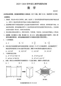 江苏省苏州市苏州工业园区2023-2024学年九年级下学期数学教学调研试卷