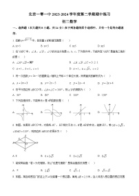 北京市第一零一中学2023-2024学年八年级下学期期中数学试题（原卷版+解析版）