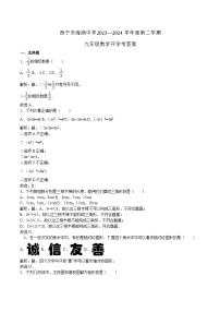 青海省西宁市海湖中学2024届九年级下学期开学考试数学试卷(含解析)