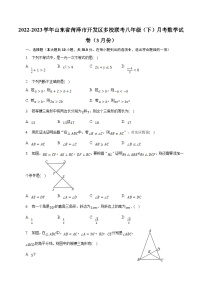 山东省菏泽市经济技术开发区多校联考2022-2023学年八年级下学期3月月考数学试卷(含答案)