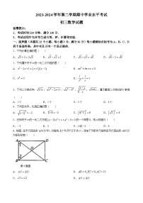 山东省烟台市福山区福山区尚德中学2023-2024学年九年级下学期期中数学试题(无答案)