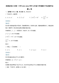 海南省海口市第一中学2023-2024学年七年级下学期期中考试数学试题  A卷（原卷版+解析版）