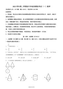 2024年广东省广州市南沙区中考一模数学试题