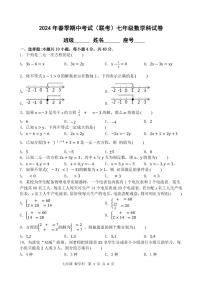 福建省泉州市晋江市2023--2024学年下学期期中考试（联考）七年级数学试卷