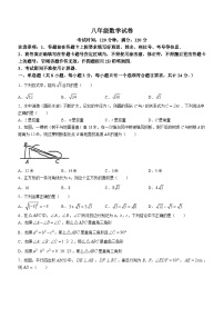 广东省广州市广州中学数学2023~2024学年八年级下学期期中数学试题(无答案)