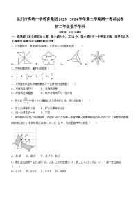 江苏省扬州市广陵区2023-2024学年八年级下学期期中数学试题(无答案)