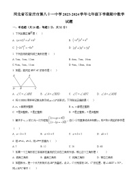 河北省石家庄市第八十一中学2023-2024学年七年级下学期期中数学试题（原卷版+解析版）