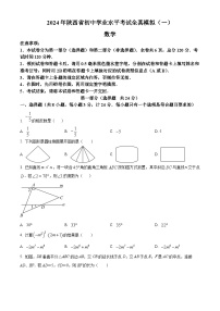 2024年陕西省初中学业水平考试全真模拟（一）数学试题（原卷版+解析版）