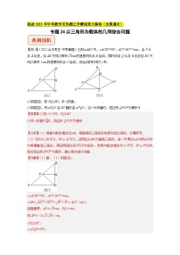 专题24以三角形为载体的几何综合问题 （教师版）-拔尖2023中考数学压轴题突破（全国通用）