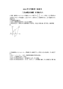 2024年中考数学二轮复习 二次函数压轴题 专项练习六（含答案）