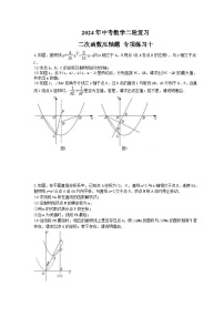 2024年中考数学二轮复习 二次函数压轴题 专项练习十（含答案）