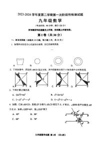 山东省青岛市胶州市李哥庄中学2023-2024学年九年级下学期第一次月考数学试题