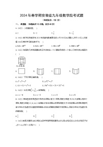 2024年春学期安徽省九年级数学段考试题（含答案）