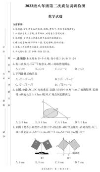 2024湖南师大附中八下期中考试数学试卷及参考答案