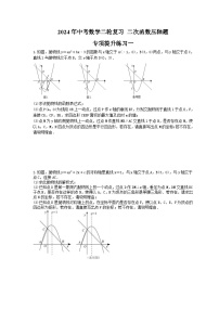 2024年中考数学二轮复习 二次函数压轴题 专项提升练习一（含答案）