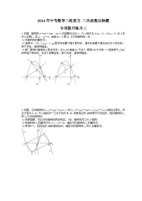 2024年中考数学二轮复习 二次函数压轴题 专项提升练习三（含答案）