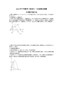 2024年中考数学二轮复习 二次函数压轴题 专项提升练习五（含答案）