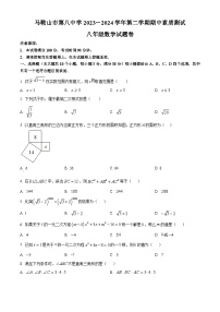 安徽省马鞍山市第八中学2023-2024学年八年级下学期期中数学试题（原卷版+解析版）