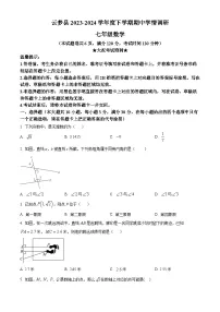 湖北省孝感市云梦县2023-2024学年七年级下学期期中数学试题（原卷版+解析版）