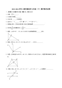 2023-2024学年上海市嘉定区七年级（下）期中数学试卷（含解析）