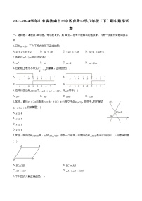 2023-2024学年山东省济南市市中区育秀中学八年级（下）期中数学试卷(含解析）