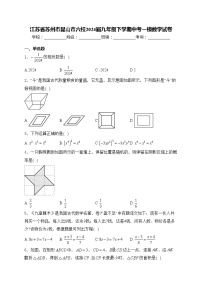 江苏省苏州市昆山市六校2024届九年级下学期中考一模数学试卷(含答案)