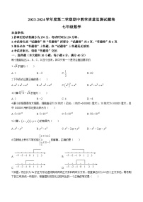 安徽省滁州市2023-2024学年七年级下学期期中数学试题