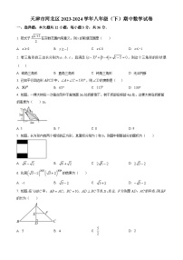 天津市河北区2023-2024学年八年级下学期期中数学试题（原卷+解析卷）