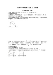 2024年中考数学二轮复习 压轴题 专项培优练习01（含答案）