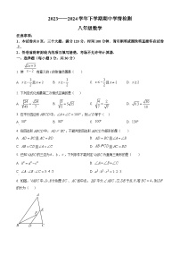 河南省三门峡市渑池县2023-2024学年八年级下学期期中数学试题（原卷版+解析版）