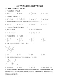 浙江省宁波市鄞州区2023-2024学年七年级下学期4月期中数学试题（原卷版+解析版）