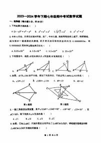 河南省郑州市郑州高新技术产业开发区郑州枫杨外国语学校2023-2024学年七年级下学期期中考试数学试卷