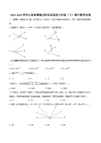 2023-2024学年山东省聊城市阳谷县四校七年级（下）期中数学试卷（含解析）