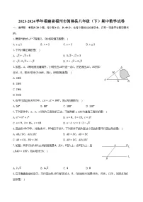 2023-2024学年福建省福州市闽侯县八年级（下）期中数学试卷（含解析）