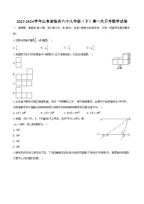 2023-2024学年山东省临沂六中九年级（下）第一次月考数学试卷（含解析）