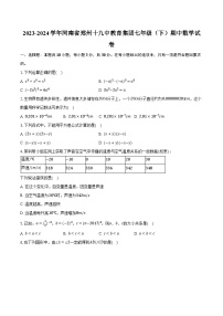 2023-2024学年河南省郑州十九中教育集团七年级（下）期中数学试卷（含解析）