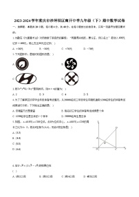 2023-2024学年重庆市沙坪坝区南开中学九年级（下）期中数学试卷（含解析）