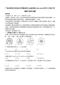 广东省深圳市龙岗区华附集团同心实验学校2023-2024学年八年级下学期期中数学试题(无答案)