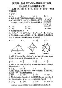 2024年陕西省西安市雁塔区陕西师范大学附属中学中考第六次适应性训练数学试题