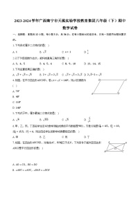2023-2024学年广西南宁市天桃实验学校教育集团八年级（下）期中数学试卷（含解析）