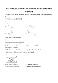 2023-2024学年北京市西城区北京师范大学附属中学七年级下学期期中数学试卷（含解析）