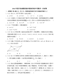 2024年四川省成都实验外国语学校中考数学一诊试卷(含答案)