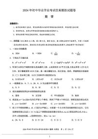 2024年湖南省娄底市中考数学模拟试卷