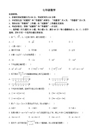 安徽省滁州市田家炳学校2023-2024学年七年级下学期期中数学试题（原卷版+解析版）