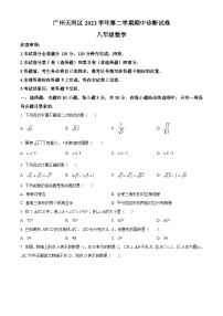 广东省广州市天河区2023~2024学年八年级下学期期中数学试题（原卷版+解析版）