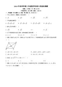 广西壮族自治区防城港市防城区2023-2024学年八年级下学期期中数学试题（原卷版+解析版）