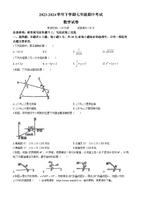 江西省新余市第四中学2023-2024学年七年级下学期期中数学试题(无答案)