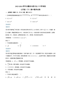 安徽省合肥市五十中学东校2023-2024学年七年级下学期期中数学试题